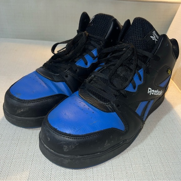 REEBOK RB4166 WORK MEN'S HIGH TOP CUSHGUARD BLACK/BLUE BOOTS Size 12W - Picture 2 of 11
